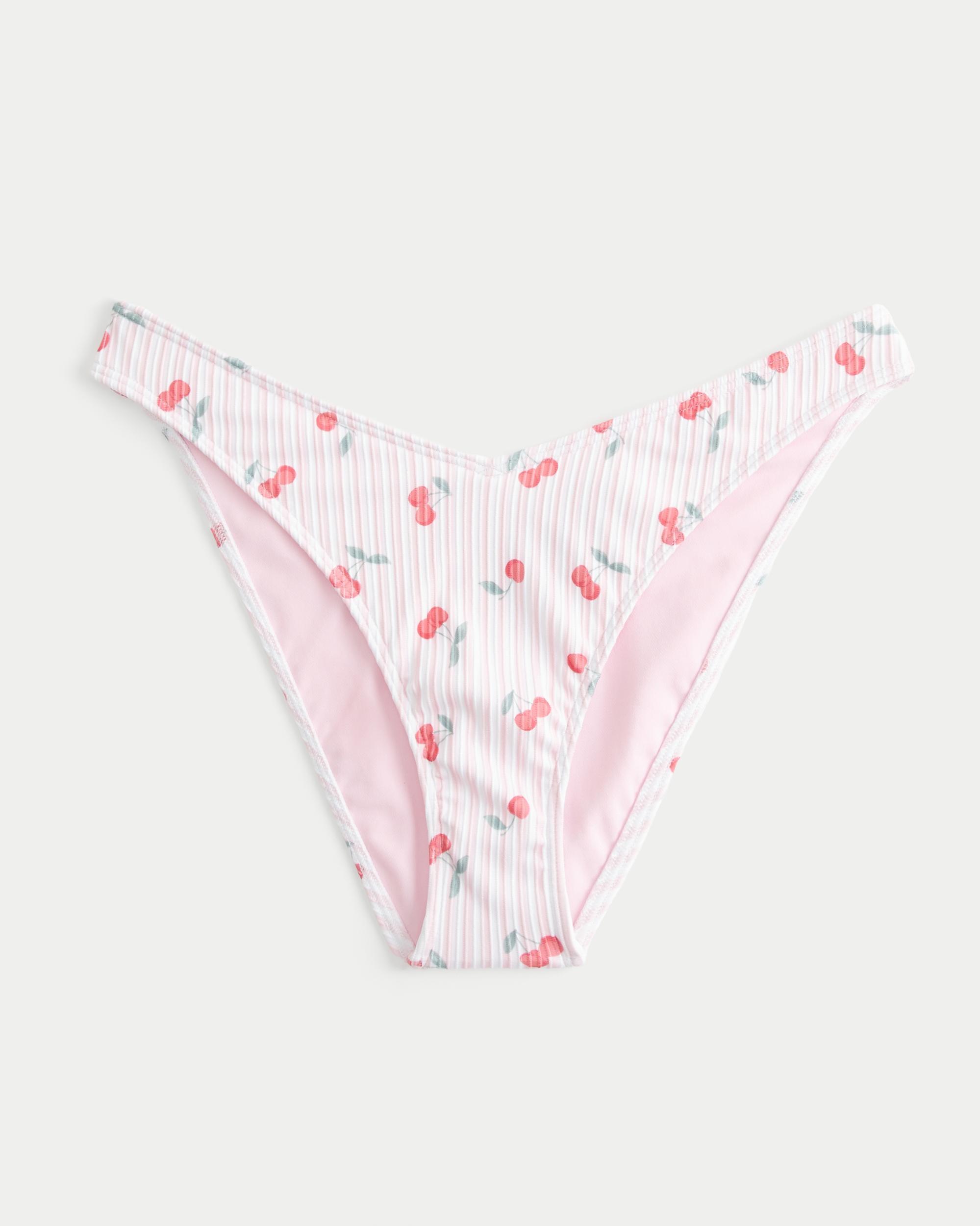 Ribbed High-Leg Cheeky Bikini Bottom Product Image