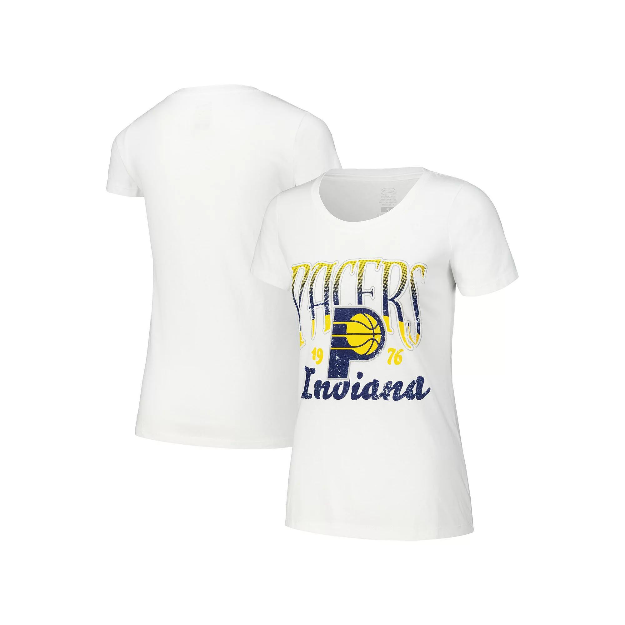 Women's Stadium Essentials White Indiana Pacers Sky High T-Shirt, Size: Small Product Image