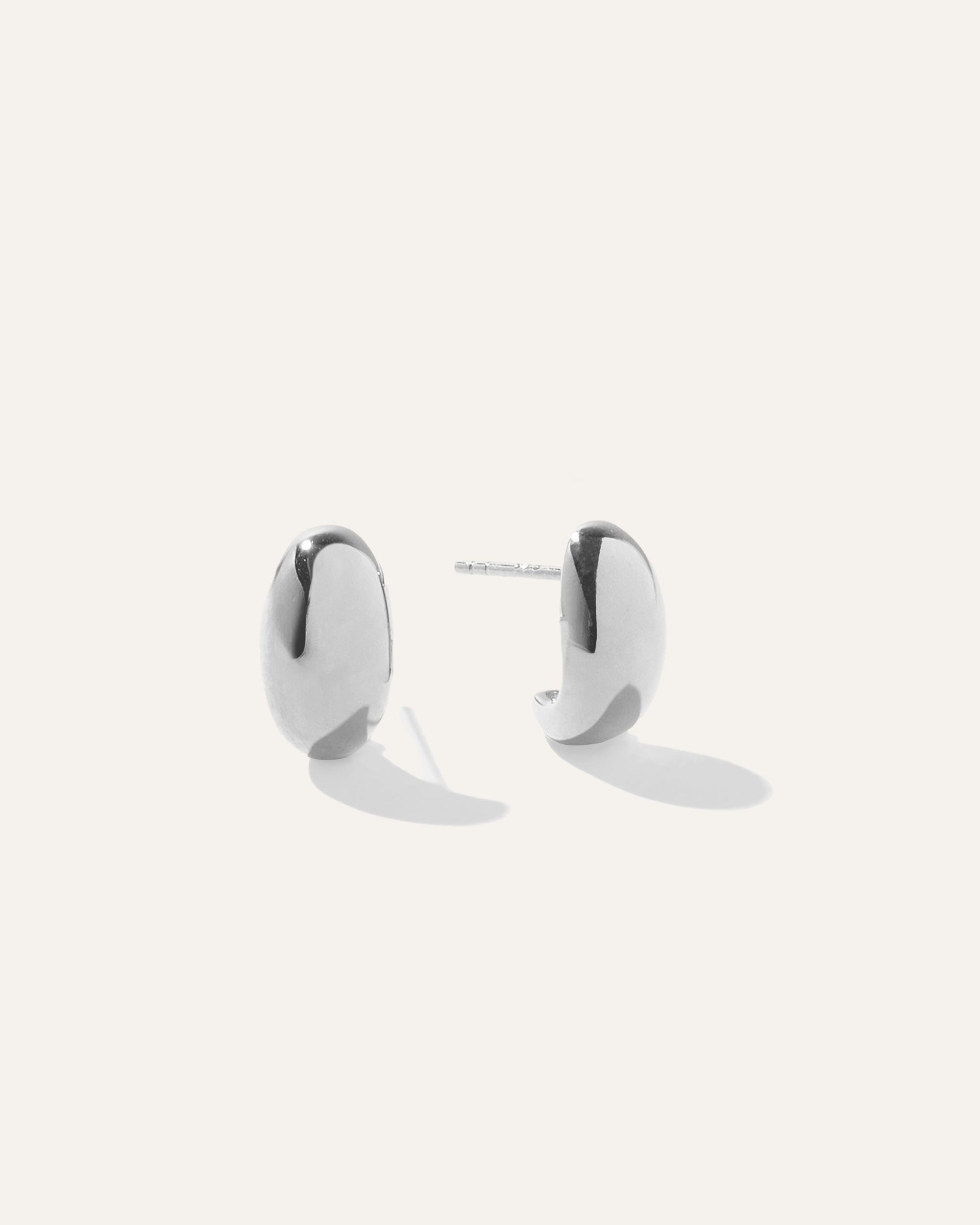 Monstera Leaf Double Huggie Hoop Earrings Product Image