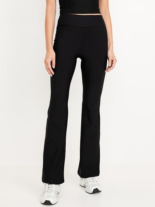 Extra High-Waisted PowerSoft Rib Flare Leggings Product Image