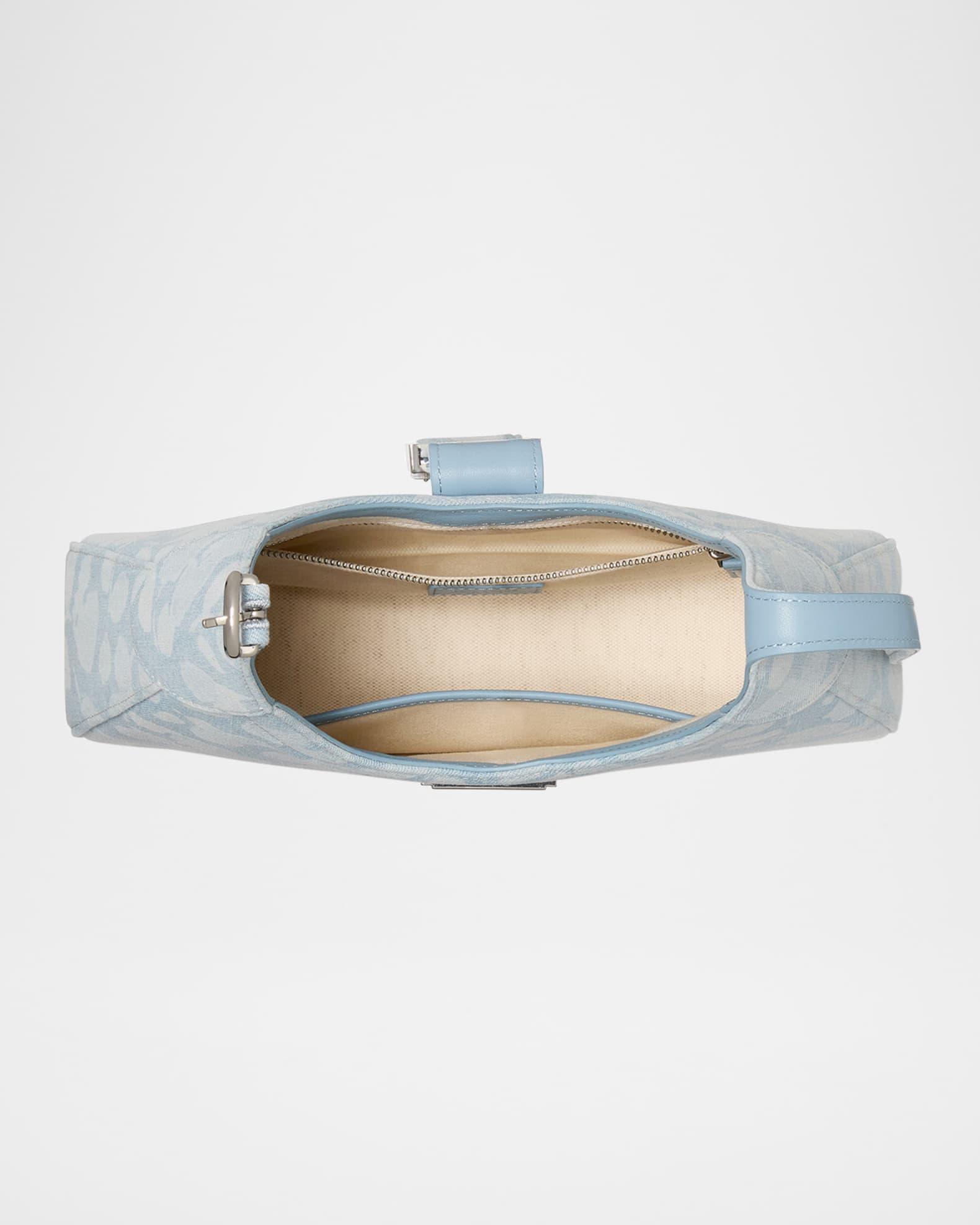 nouveau small floral-print denim shoulder bag Product Image