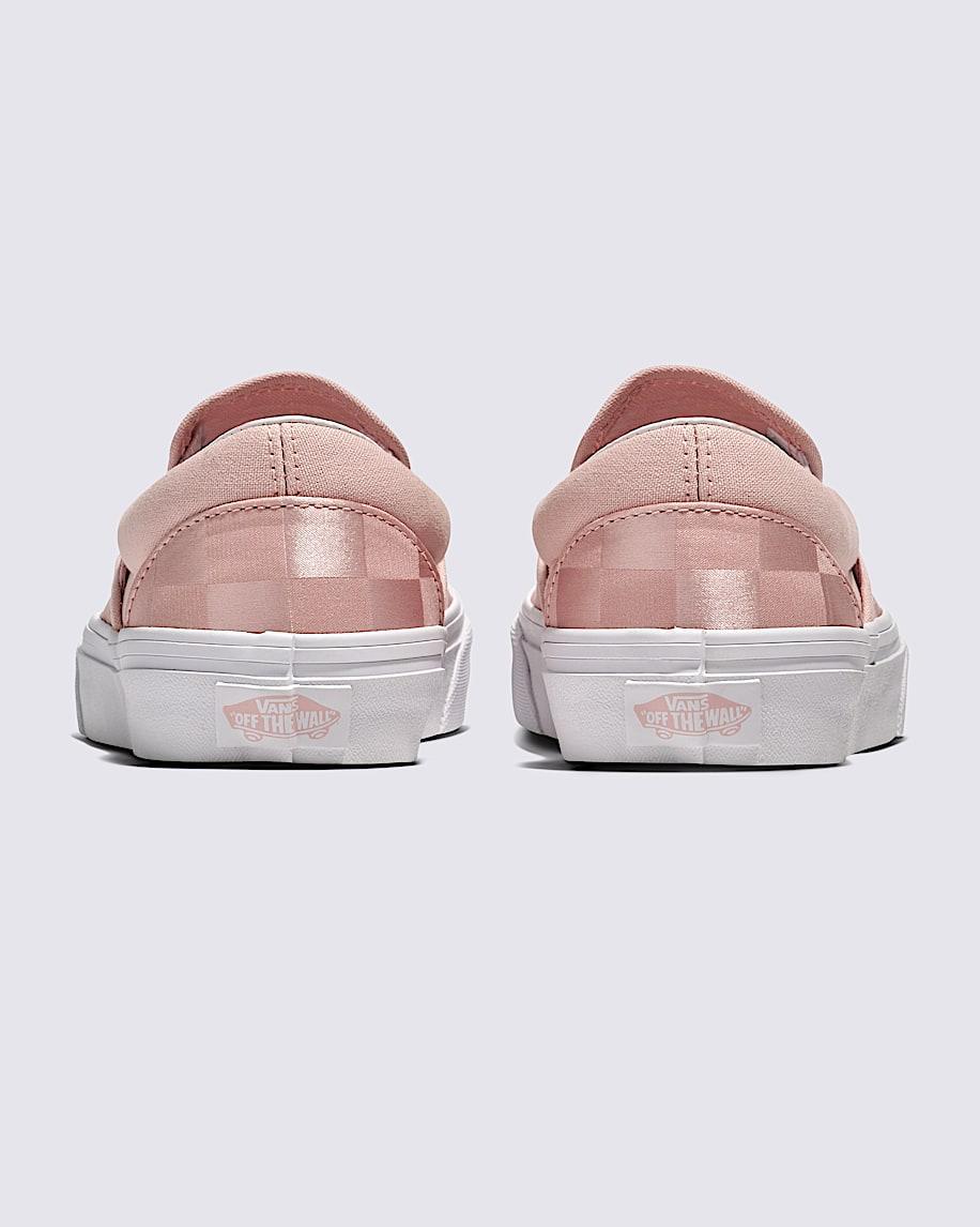 Classic Slip-On Checkerboard Satin Shoe in Rose Pink| Vans US Product Image
