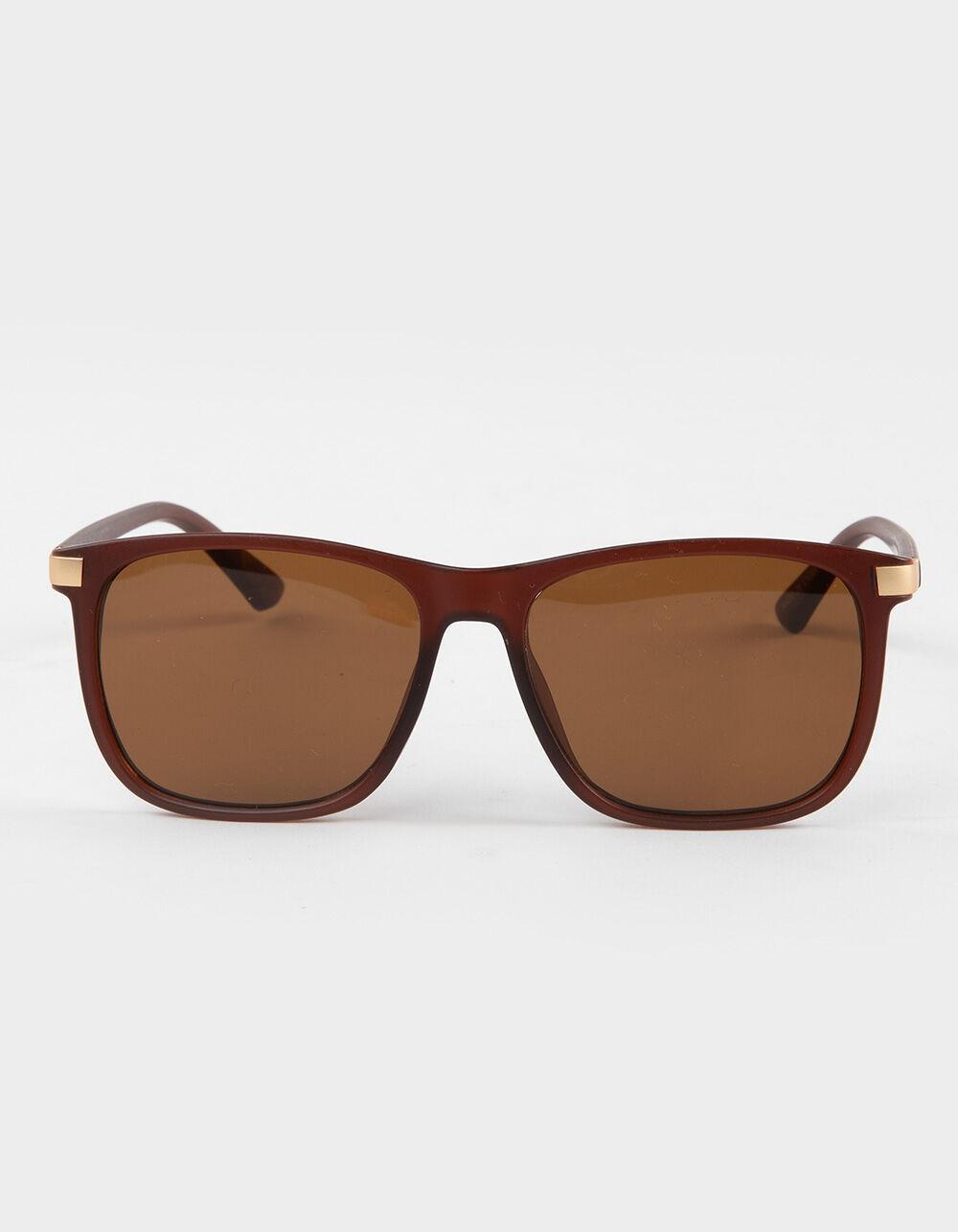 RSQ Thin Square Sunglasses - BROWN Product Image