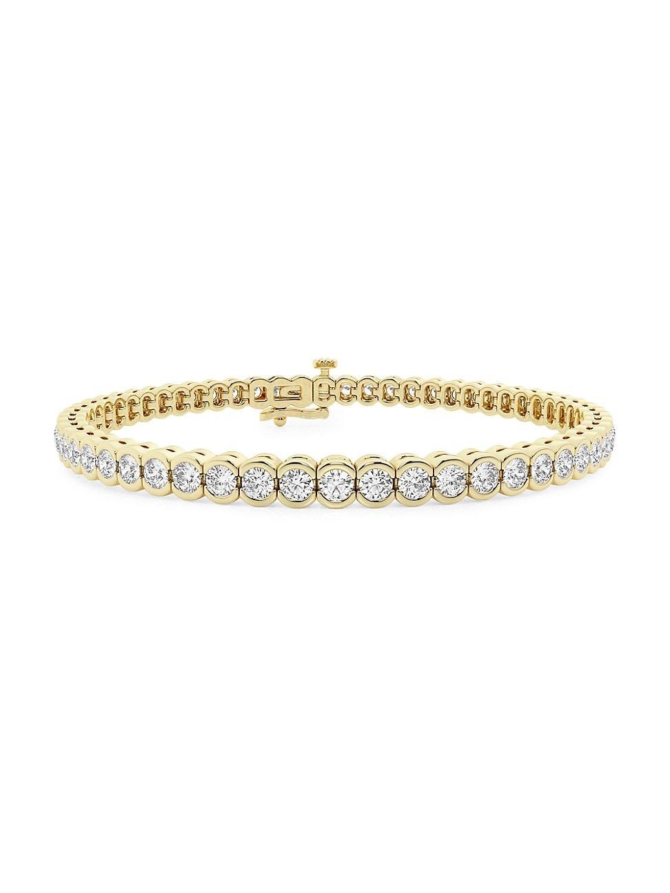 Womens 14K Yellow Gold & Round Lab-Grown Diamond Bezel Tennis Bracelet/1.00-10.00 TCW Product Image