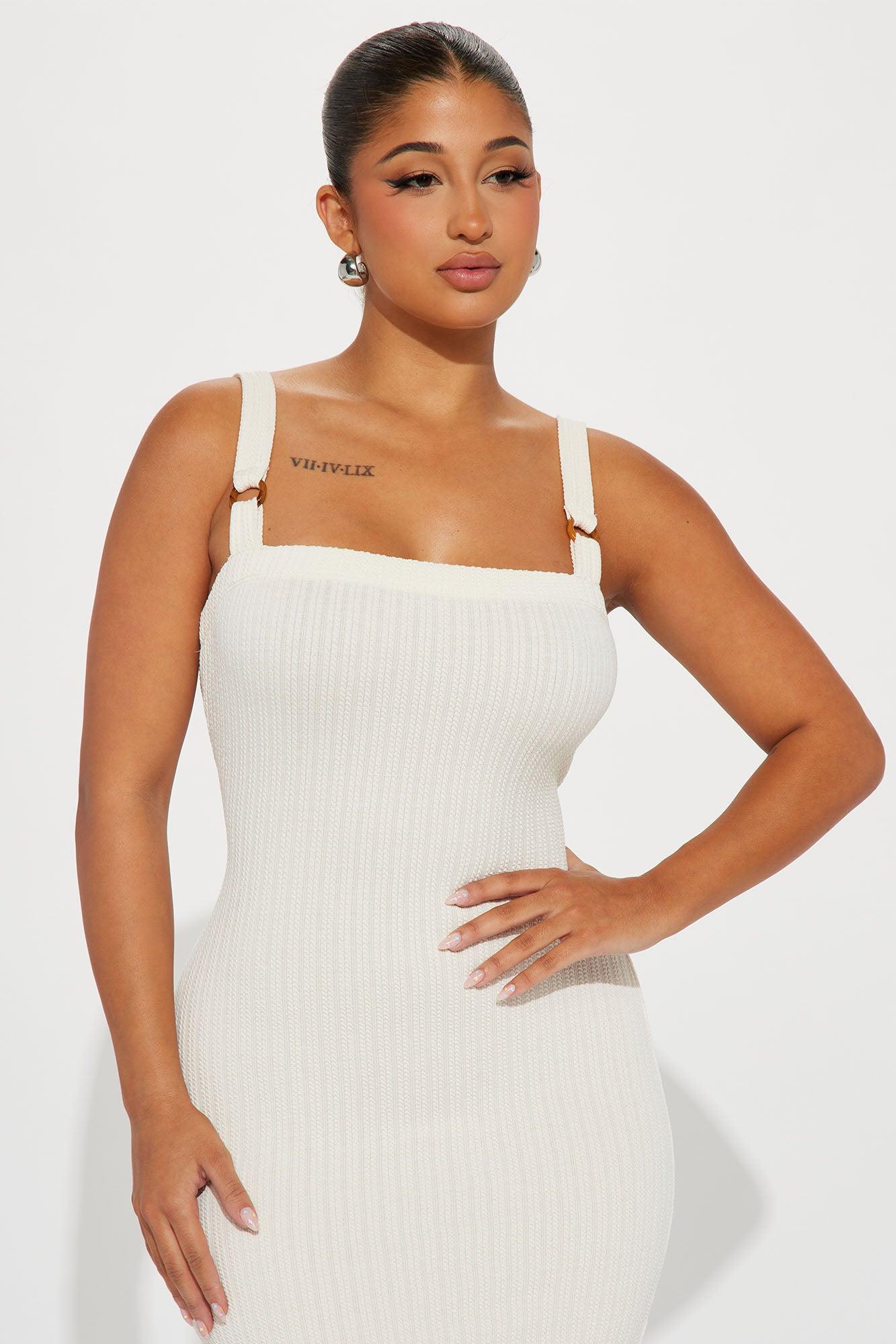 Tay Knit Midi Dress - Cream Product Image