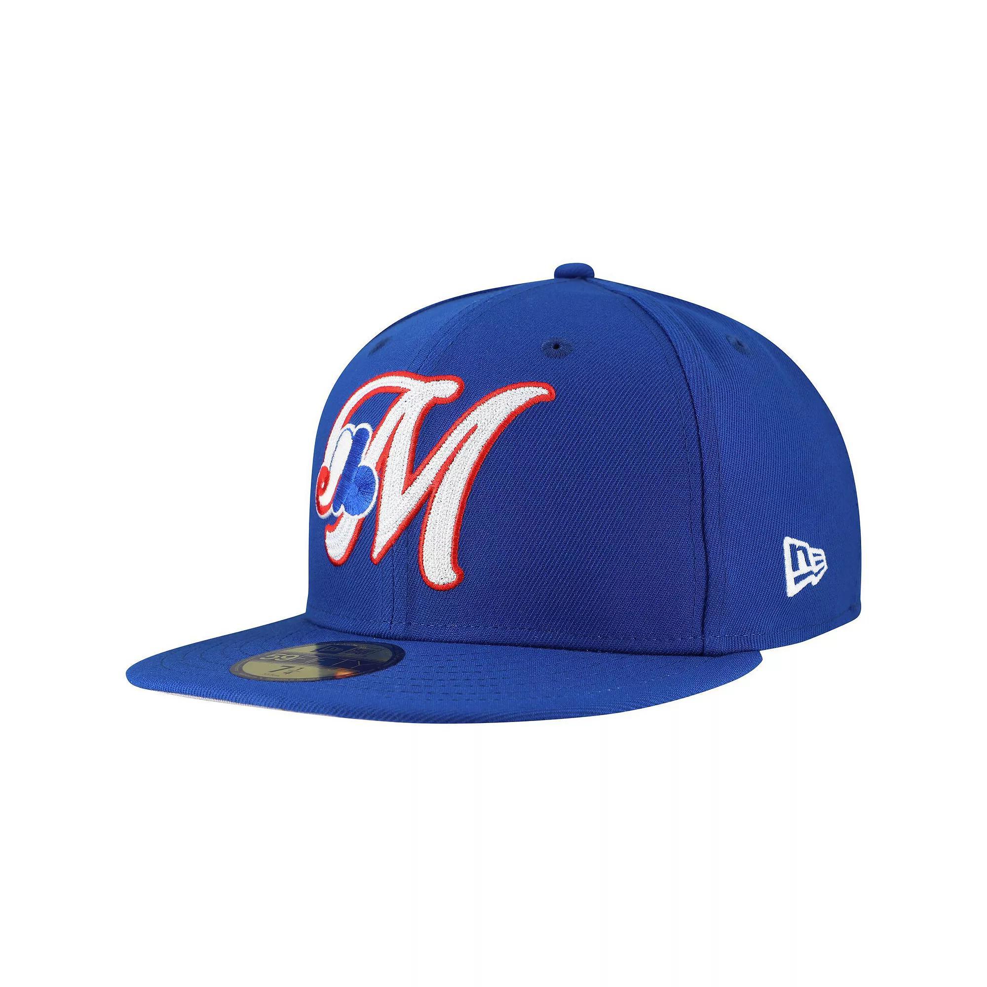 Men's New Era Blue Montreal Expos Cooperstown Collection Duo Logo 2.0 59FIFTY Fitted Hat, Size: 7 1/2, Mlb Blue Product Image