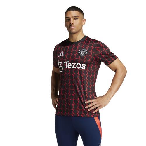 adidas Mens adidas Manchester United 24/25 Pre-Match S/S Jersey - Mens Black/Mufc Red Product Image