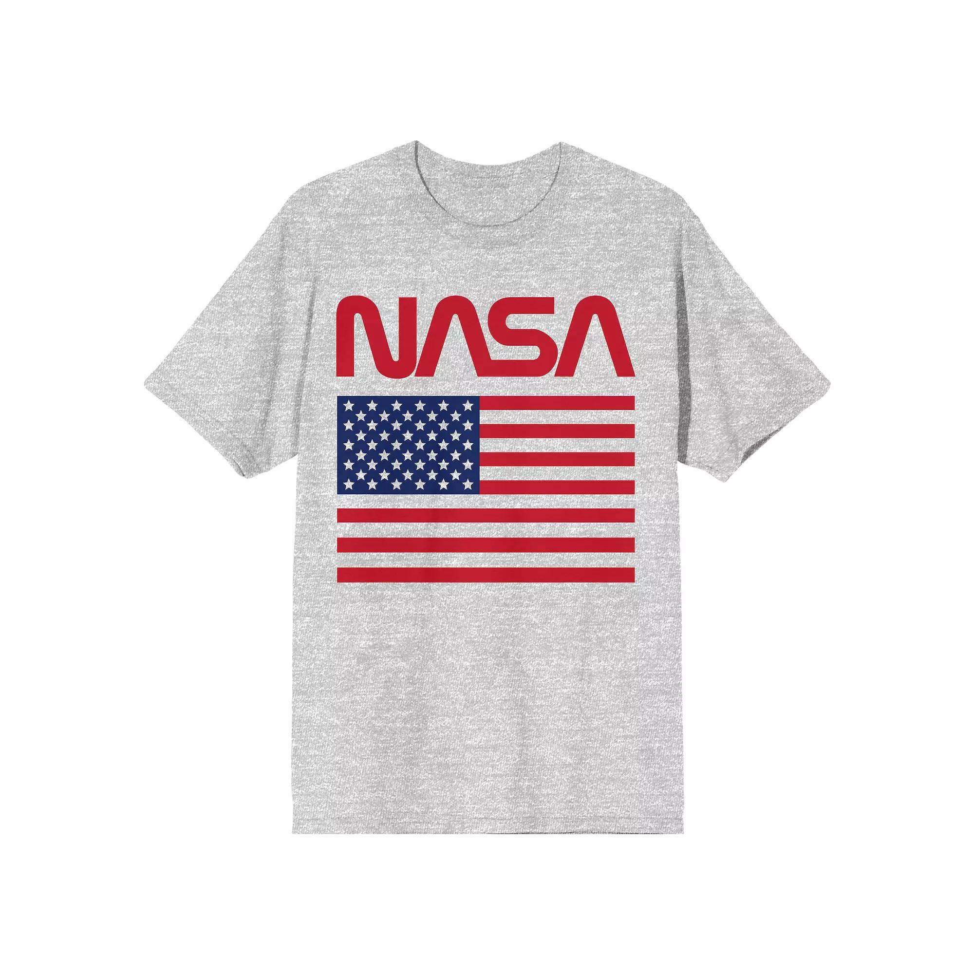 Men's American Flag NASA Tee, Size: XL, Grey Product Image