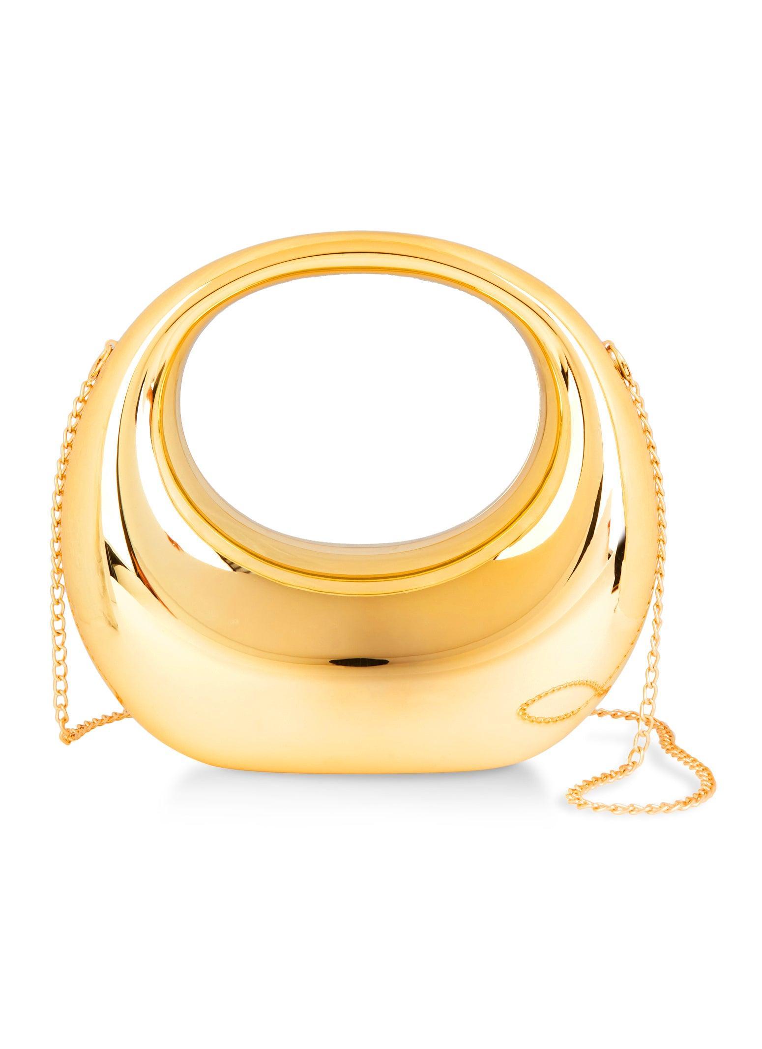 Womens Metallic Half Moon Convertible Clutch Product Image