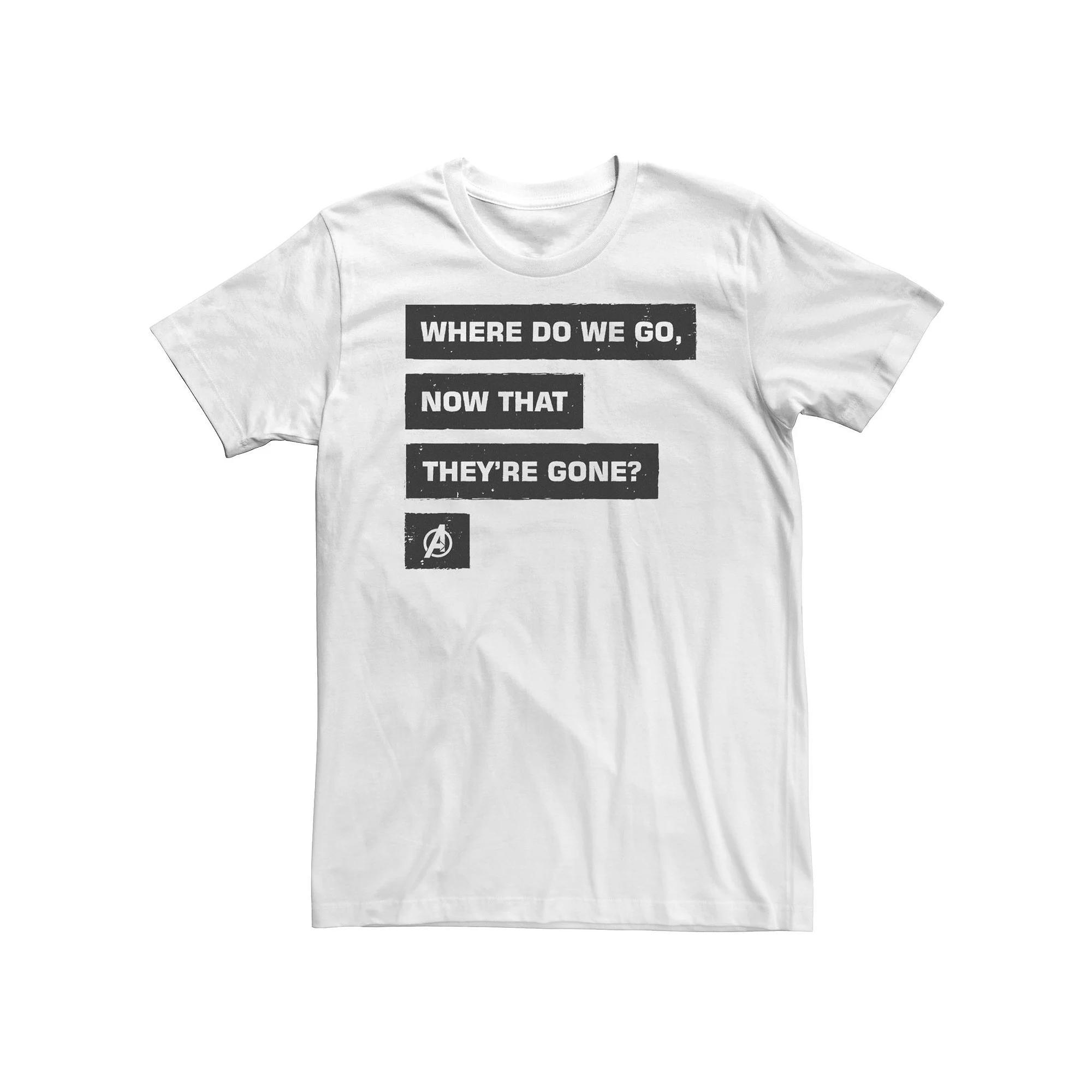 Big & Tall Marvel Avengers Endgame Where Do We Go Quote Tee, Men's, Size: XL Tall, White Product Image