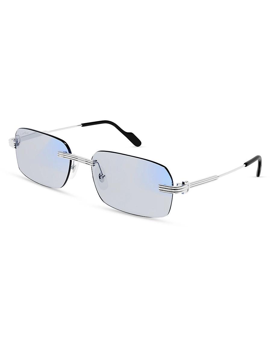 Mens 58MM Rectangular Sunglasses Product Image