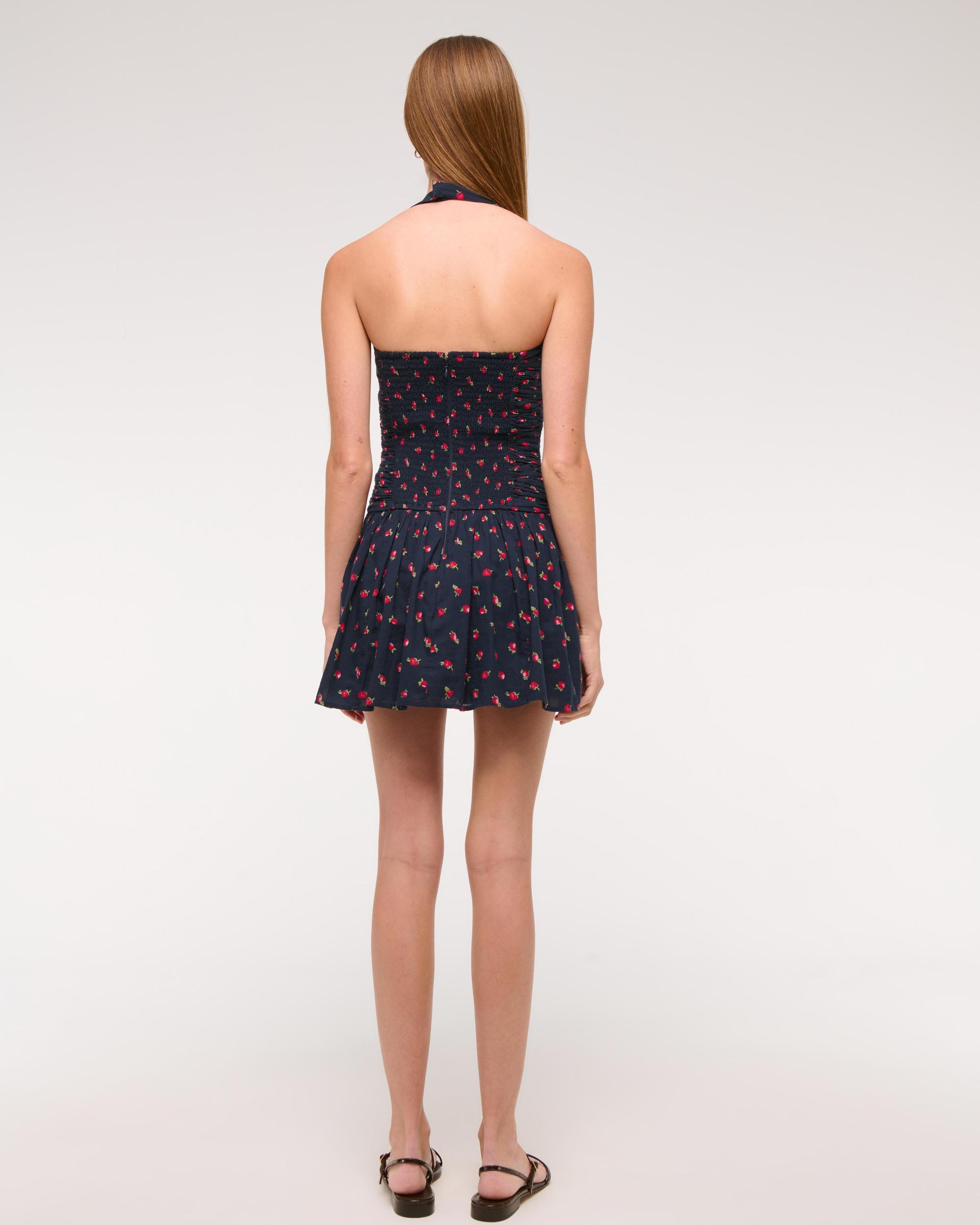 The A&F Emerson Drop-Waist Halter Mini Dress Product Image