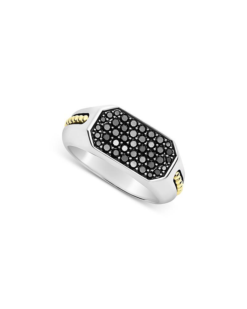 LAGOS Anthem Two Tone Octagon Black Diamond Ring In Black/silver Product Image