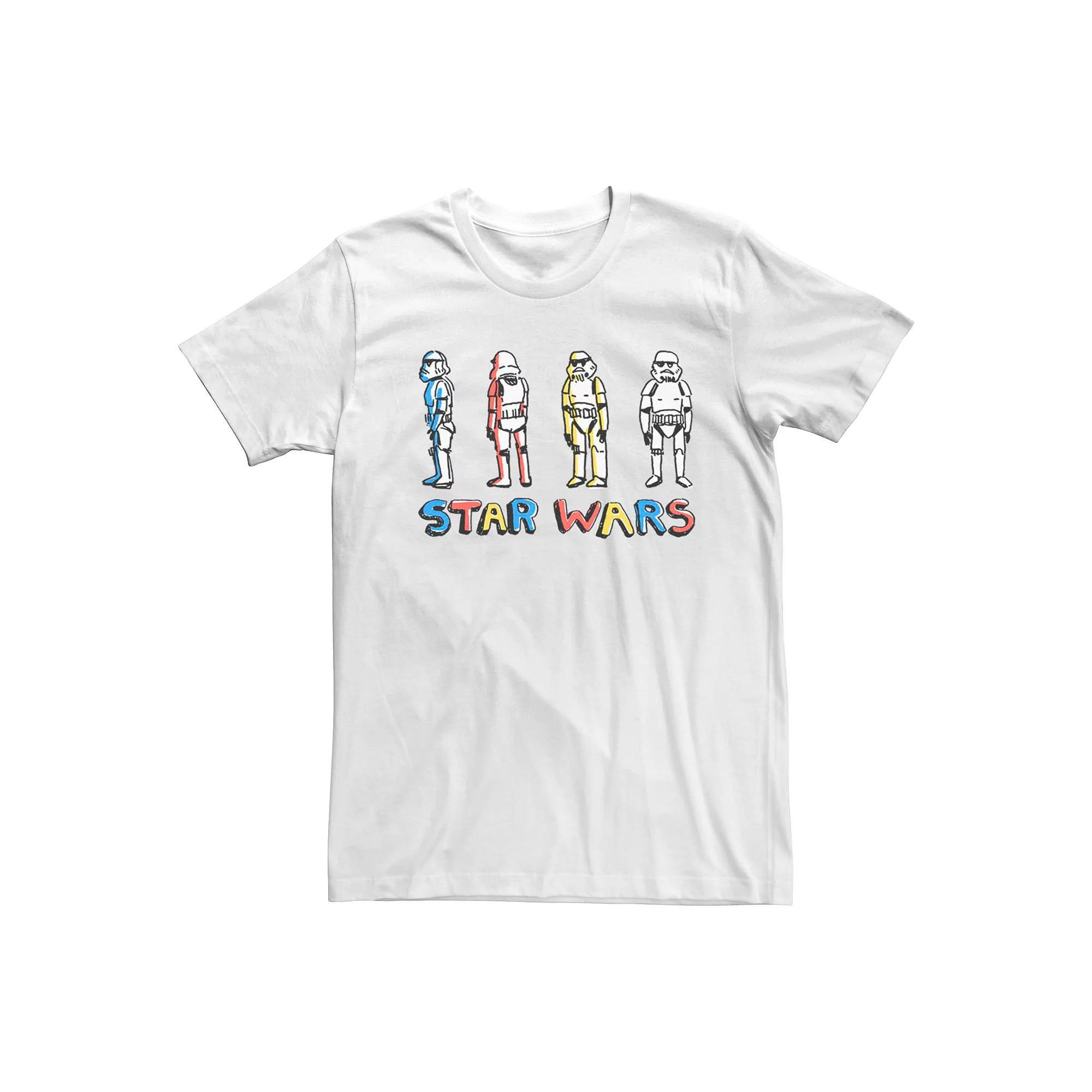 Men's Star Wars Stormtrooper Doodle Logo Graphic Tee, Size: Small, White Product Image