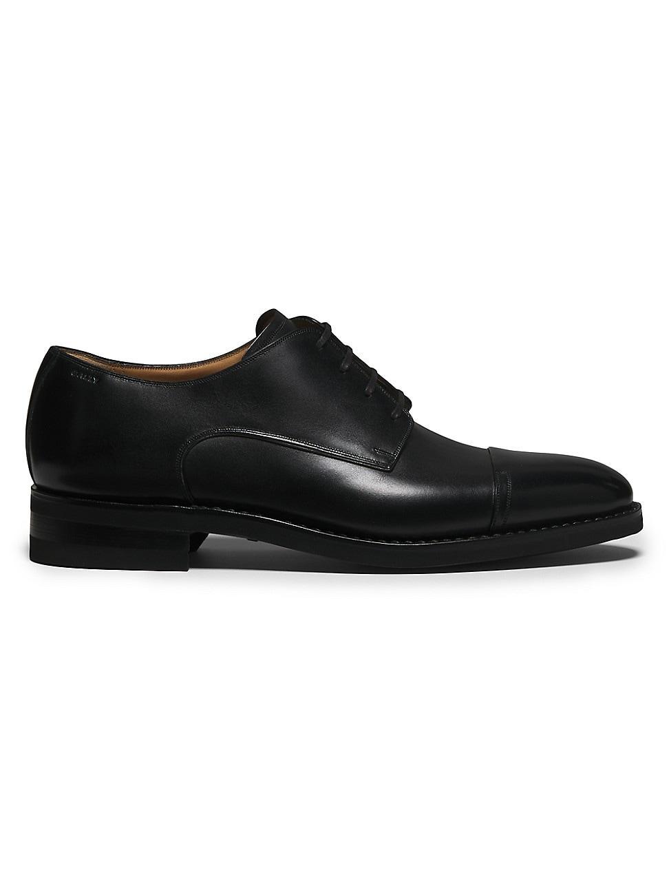 Mens Scrivas Leather Cap-Toe Derby Shoes Product Image