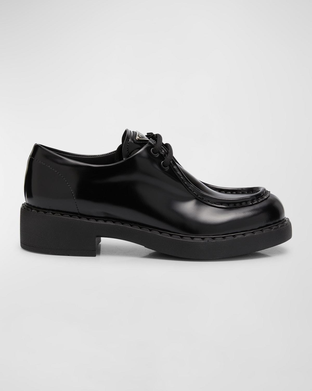 Womens Brushed Leather Lace-Up Shoes Product Image