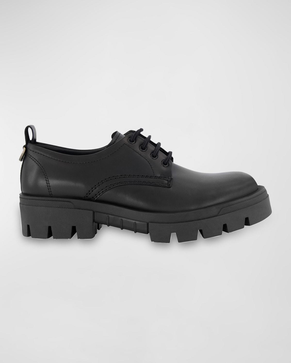 Mens Plain Toe Leather Derby Shoes Product Image