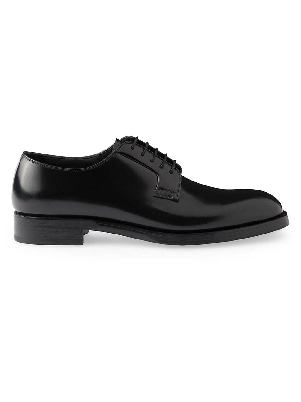 Prada Mens Brushed Leather Lace-Up Shoes Product Image