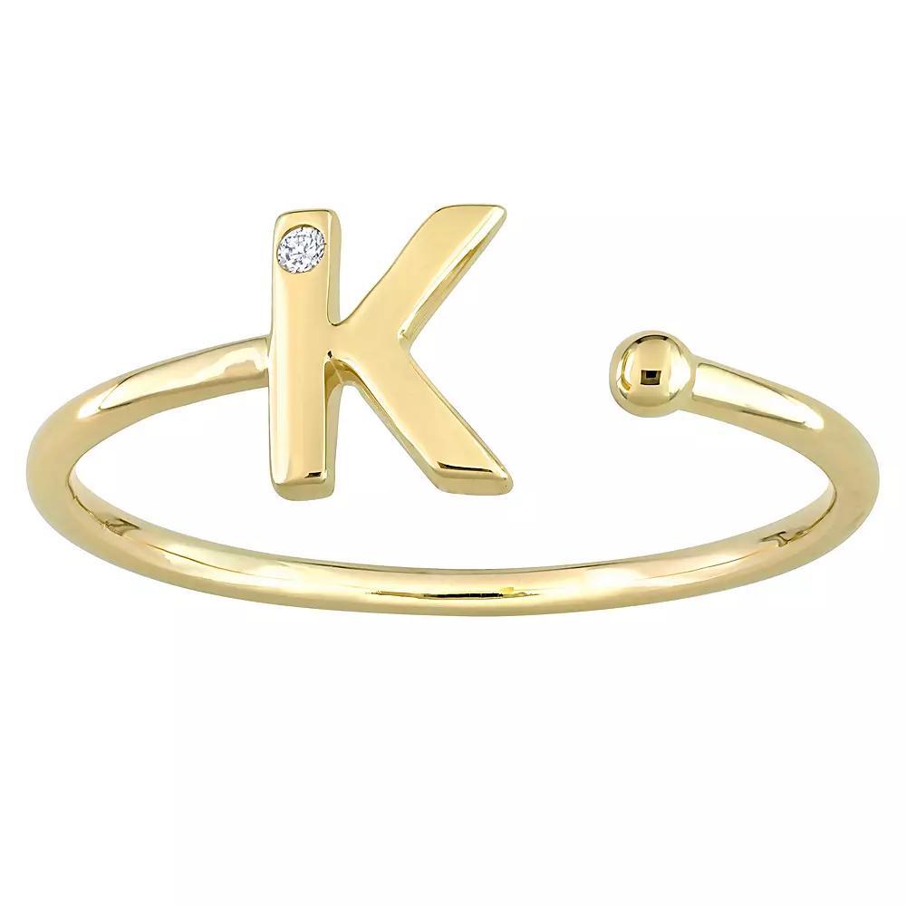 Stella Grace 10k Gold Diamond Accent Initial Open Ring, Womens Product Image