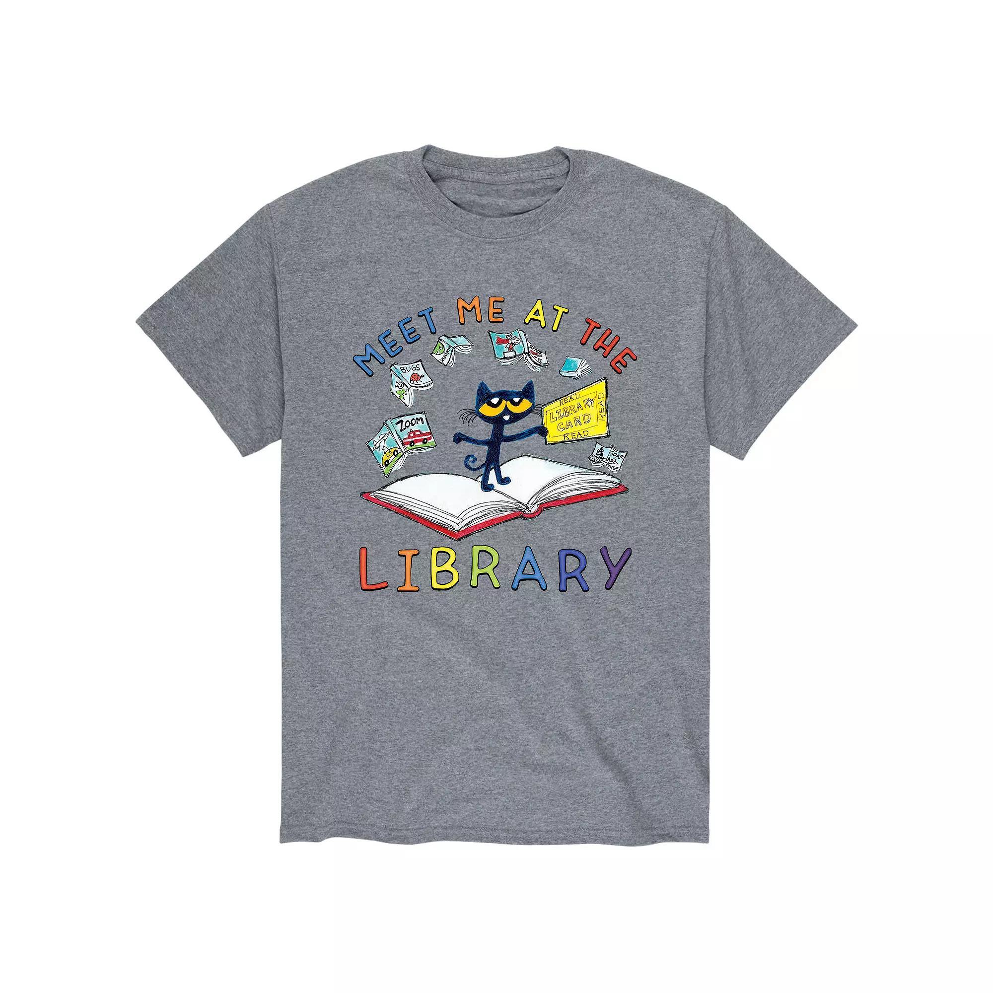 Mens Pete The Cat Meet At Library Tee Athletic Grey Product Image