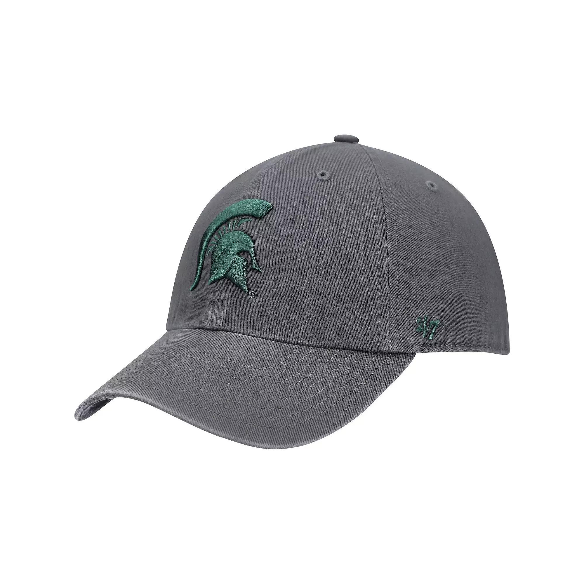 Mens 47 Charcoal Michigan State Spartans Clean Up Adjustable Hat Product Image