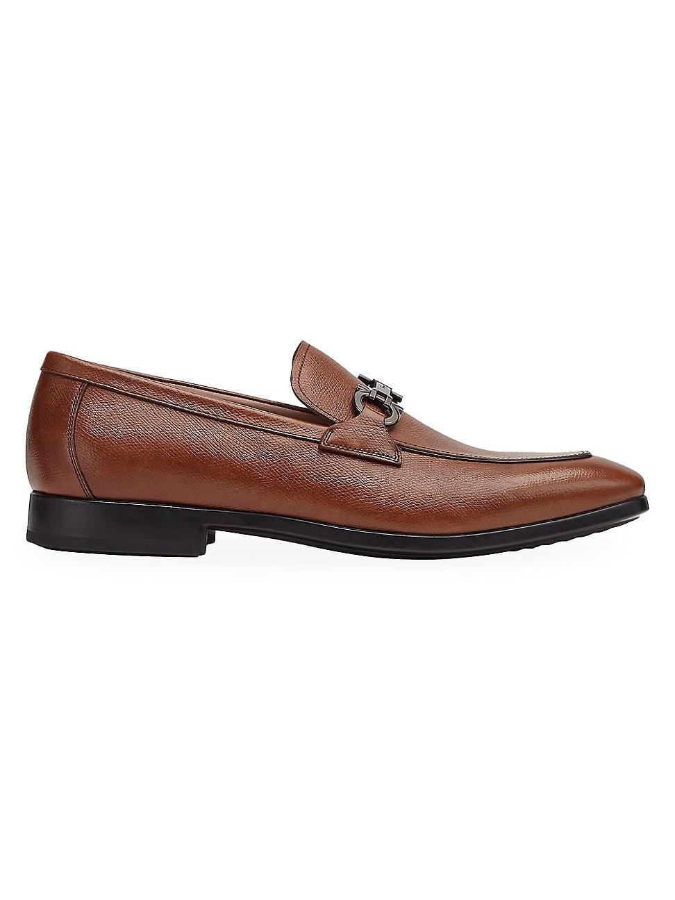 Mens Pebbled Leather Gancini Loafers Product Image