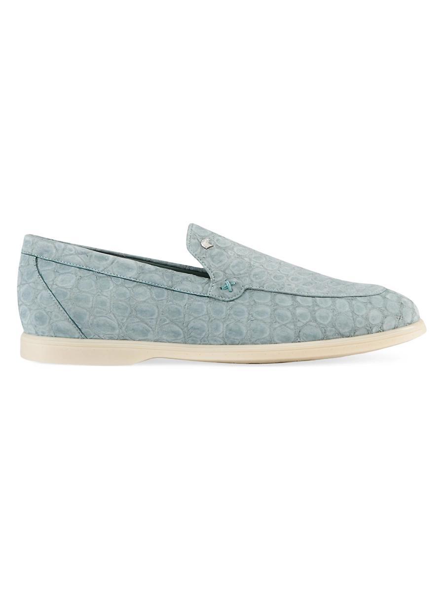 Mens Nubuck Crocodile Leather Loafers Product Image