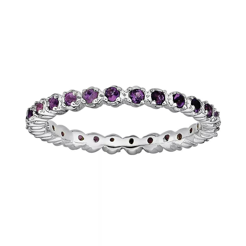 Stacks & Stones Sterling Silver Amethyst Stack Ring, Women's, Size: 9 Product Image