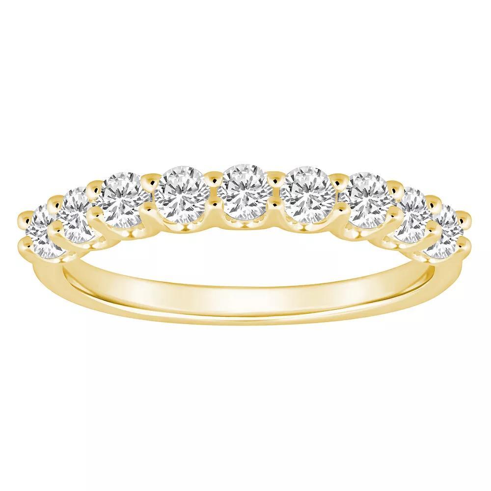 Alyson Layne 14k Gold 9/10 Carat T.W. Diamond 9-Stone Wedding Band, Women's, Size: 6, Yellow Product Image