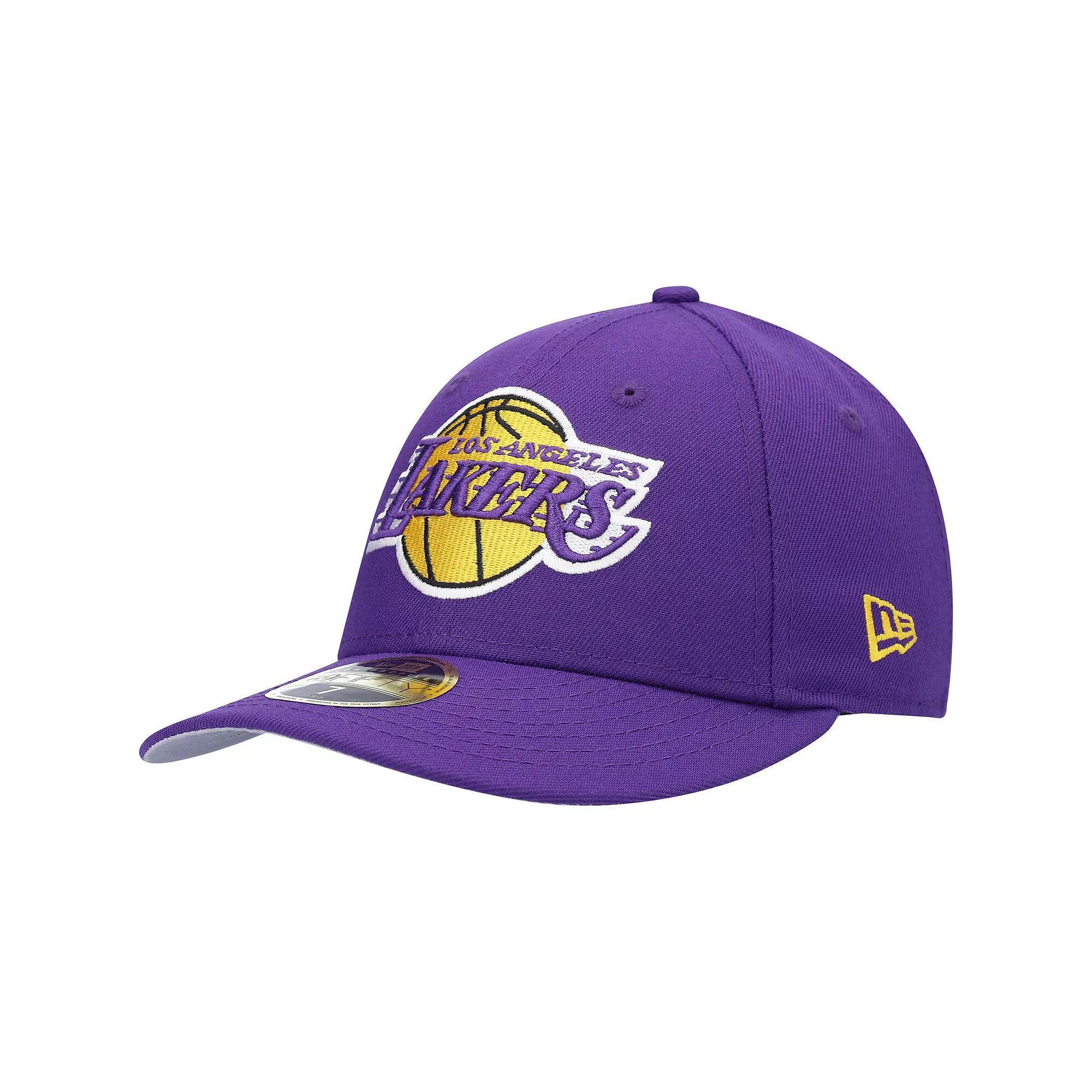 Men's New Era Purple Los Angeles Lakers Team Low Profile 59FIFTY Fitted Hat, Size: 7 1/8 Product Image