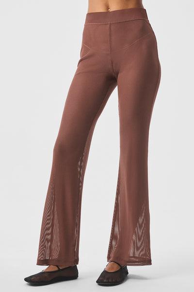 Striped Mesh Tropical Nights Flare Pant - Chestnut Product Image