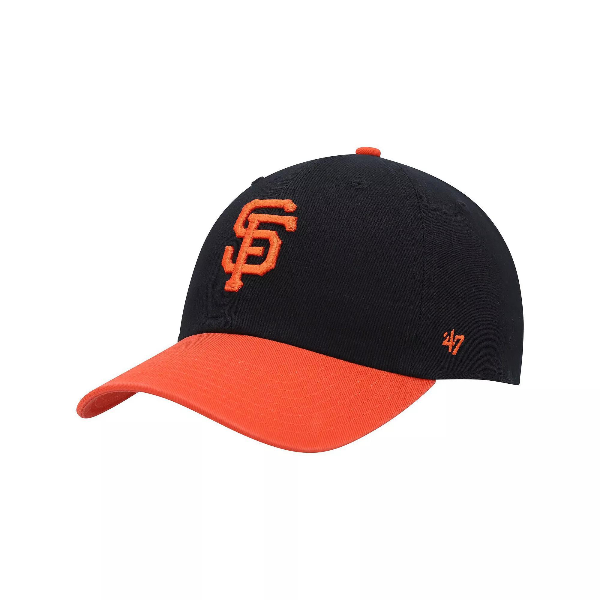 Men's '47 Black/Orange San Francisco Giants Clean Up Adjustable Hat Product Image