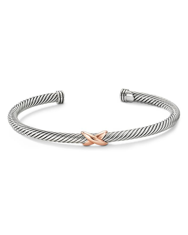 David Yurman Sterling Silver X Station Bracelet with 18K Rose Gold Product Image