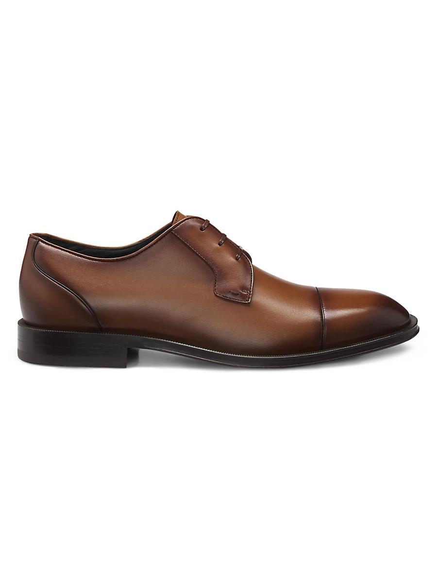 Mens Cap-Toe Derby Shoes in Leather Product Image