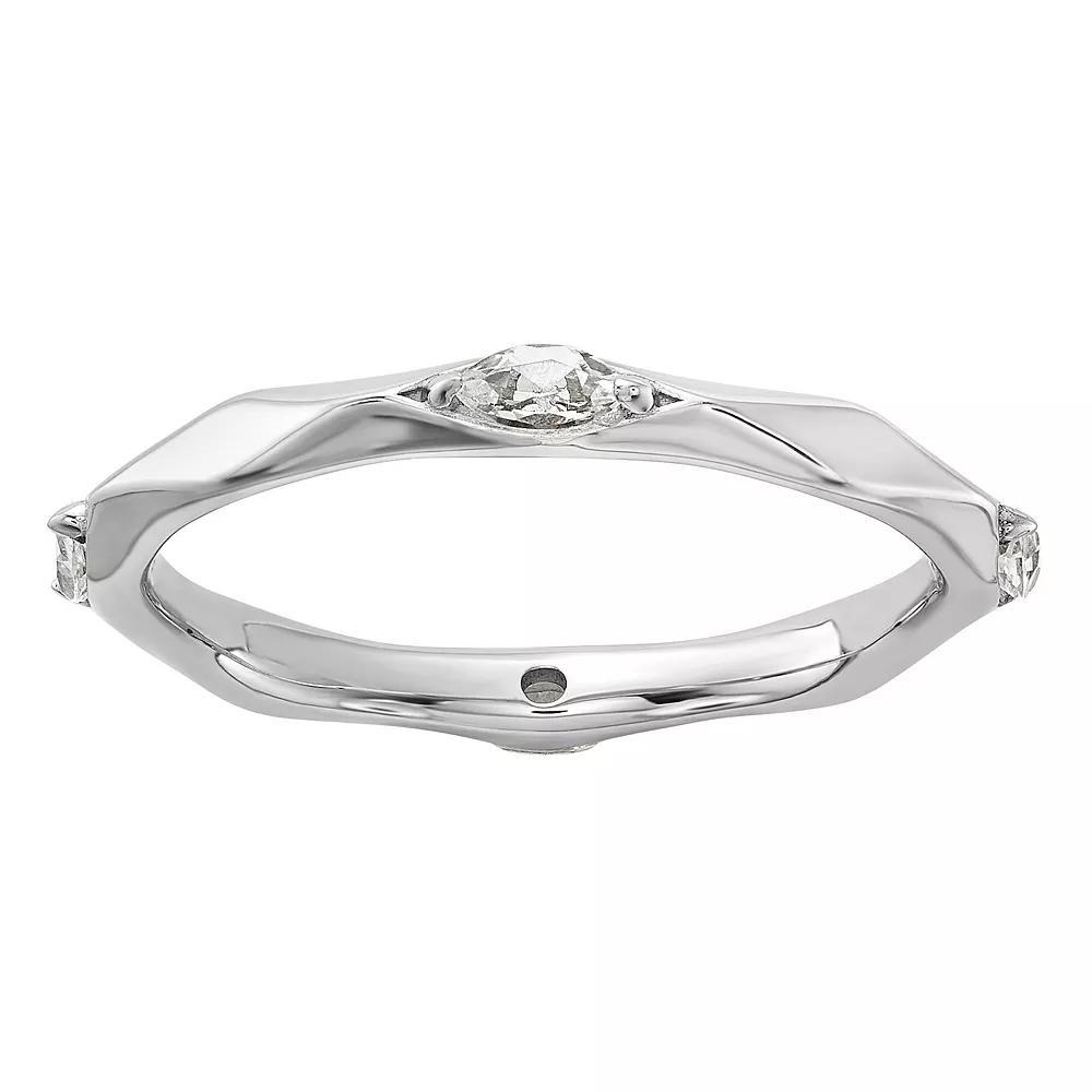 Stacks & Stones Sterling Silver Gemstone Stackable Ring, Women's, Size: 5, White Topaz Product Image