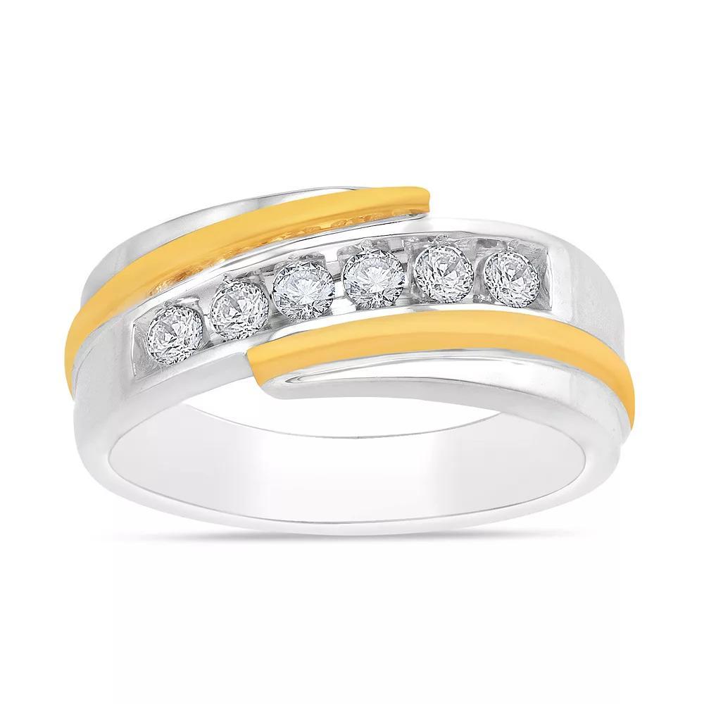 Galaxie Solaire 10k Gold Two Tone 1/2 Carat T.W. Lab-Grown Diamond Men's Ring, Size: 12, 10k 2 Tone Product Image