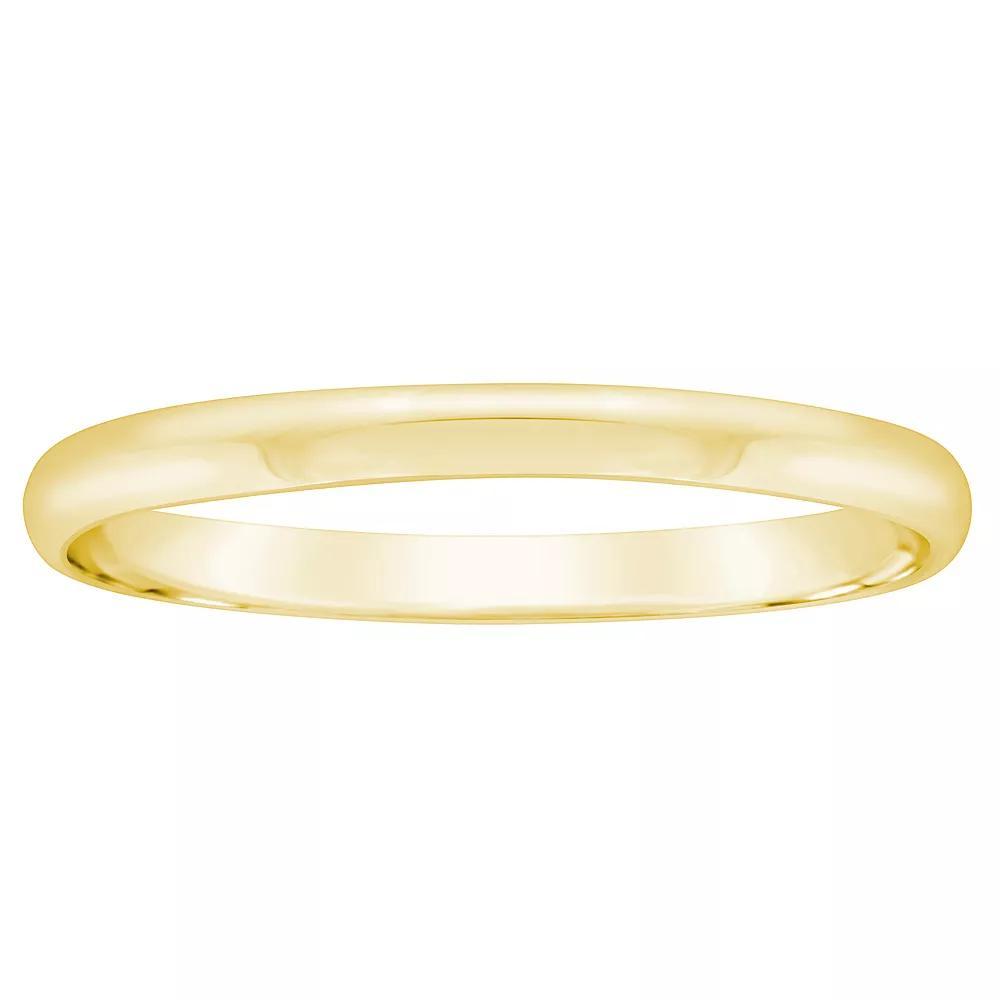 Alyson Layne Men's 2 mm Half Round Wedding Band, Size: 9.50, 10k Gold Product Image
