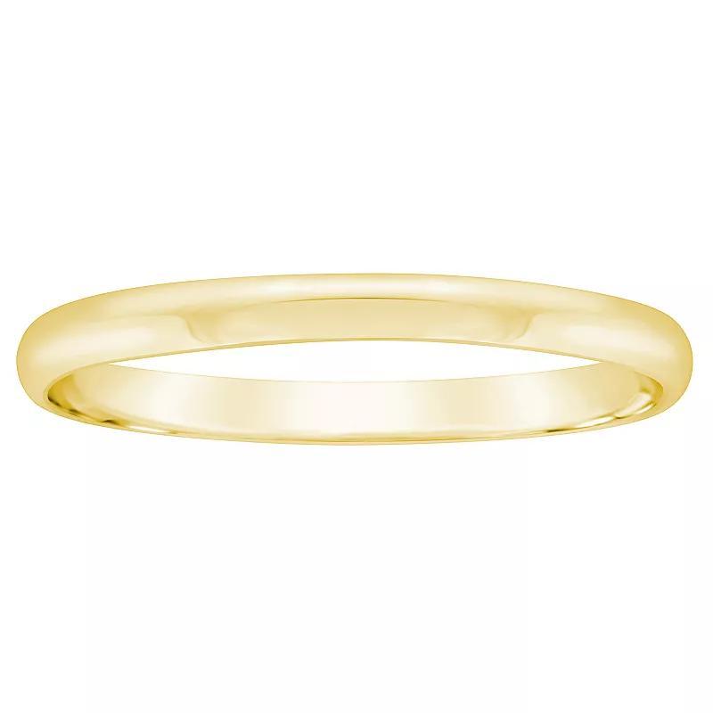 Alyson Layne Men's 2 mm Half Round Wedding Band, Size: 9.50, 10k Gold Product Image