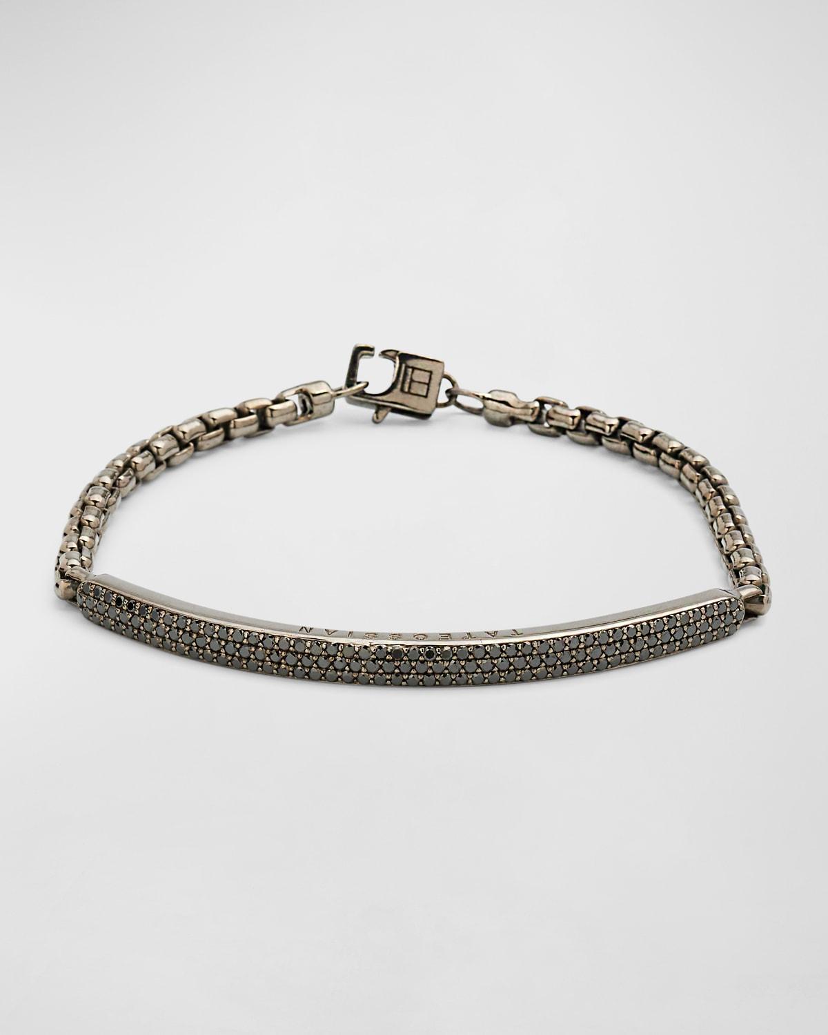 Mens Pav Black Diamond Chain Bracelet, Medium Product Image