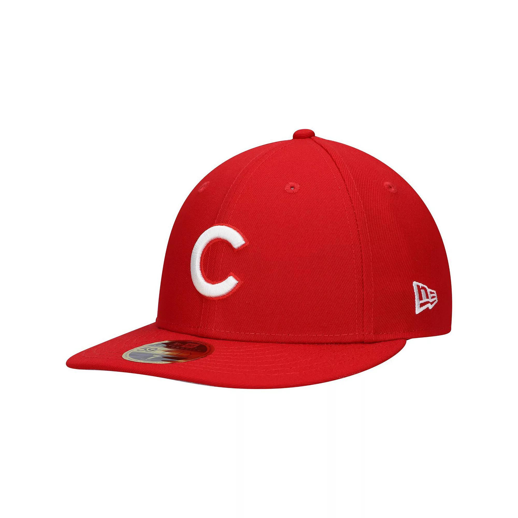 Men's New Era Scarlet Chicago Cubs Low Profile 59FIFTY Fitted Hat, Size: 7 5/8, Red Product Image