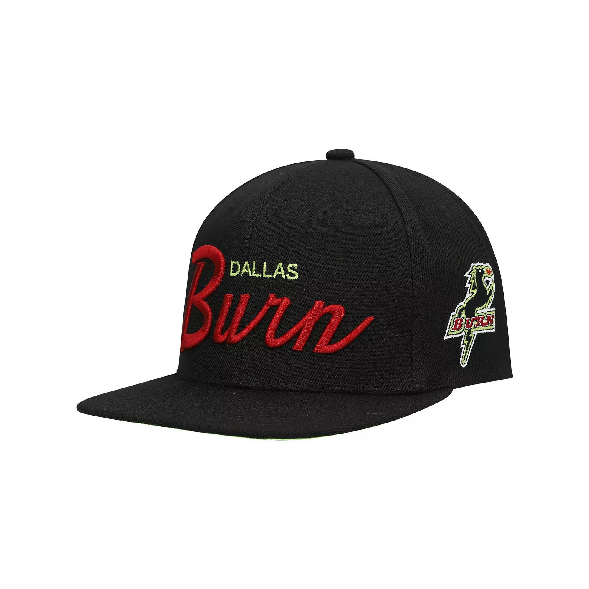 Men's Mitchell & Ness Black/Green FC Dallas Historic Logo Since '96 Foundation Script Snapback Hat, Fcd Black Product Image