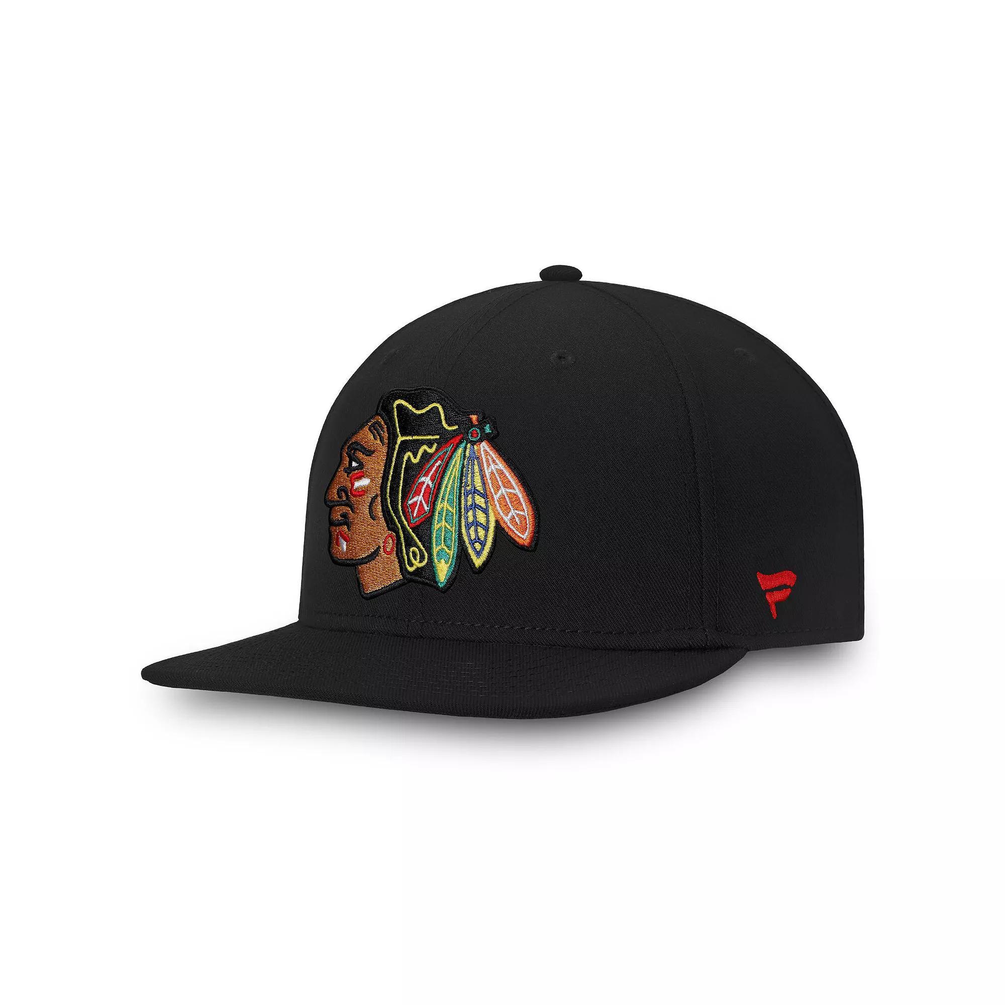 Men's Fanatics Black Chicago Blackhawks Core Fitted Hat, Size: 7 Product Image