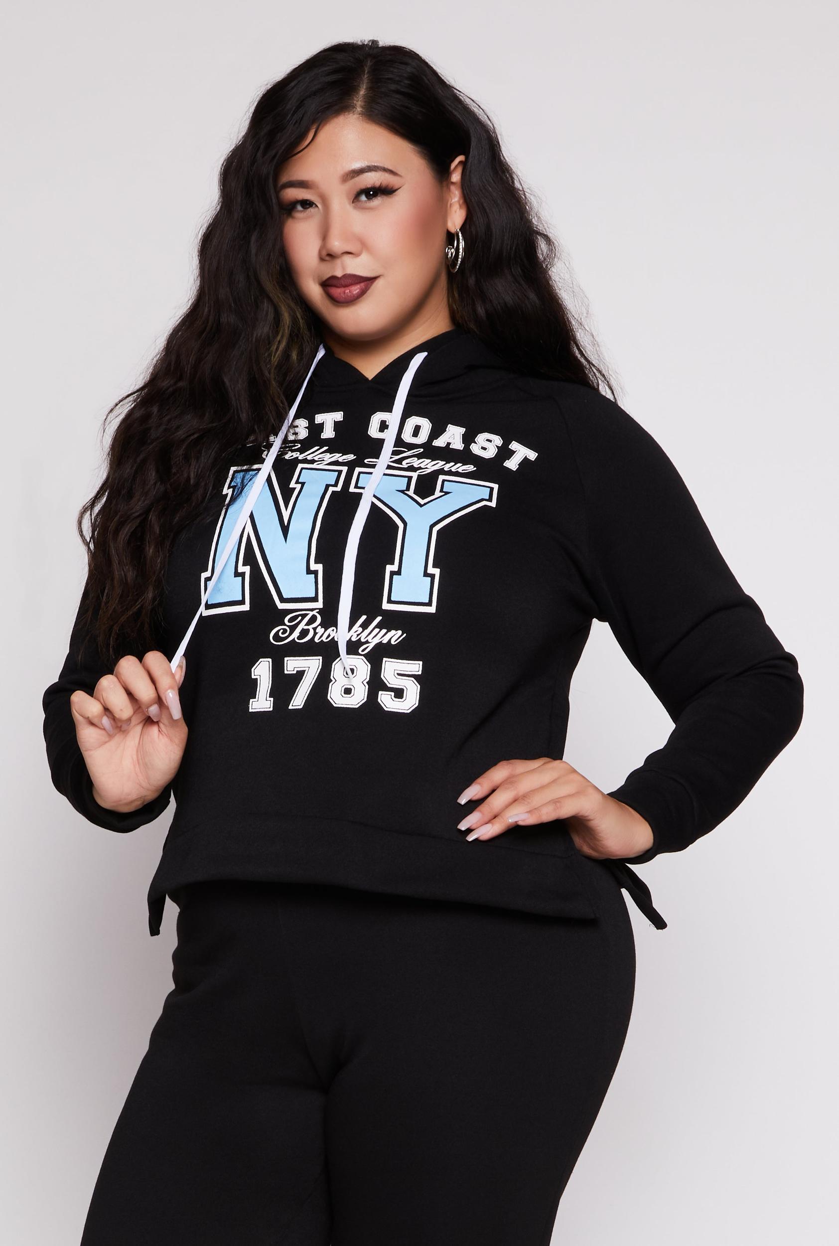 Womens Plus Size East Coast NY Graphic Pullover Hoodie Product Image
