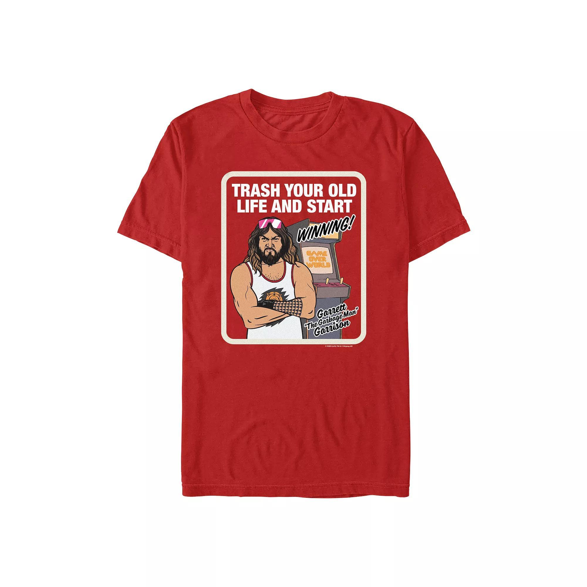 Men's Minecraft Movie Trash Your Old Life Graphic Tee, Size: Small, Red Product Image