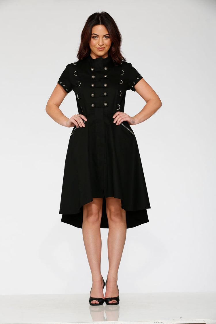 Black Battalion Hi-Lo Swing Dress Product Image