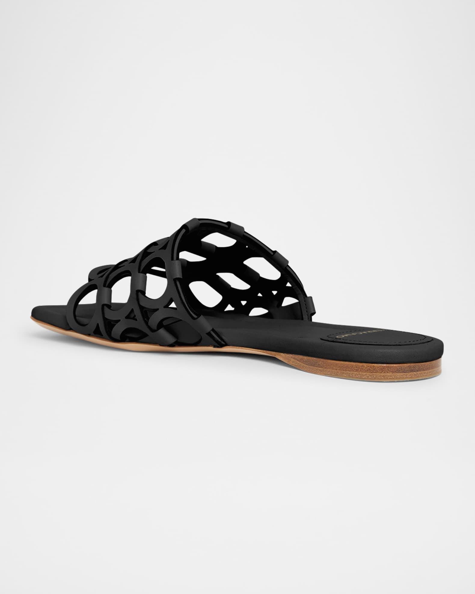 Erne Leather Gancini Link Slide Sandals Product Image