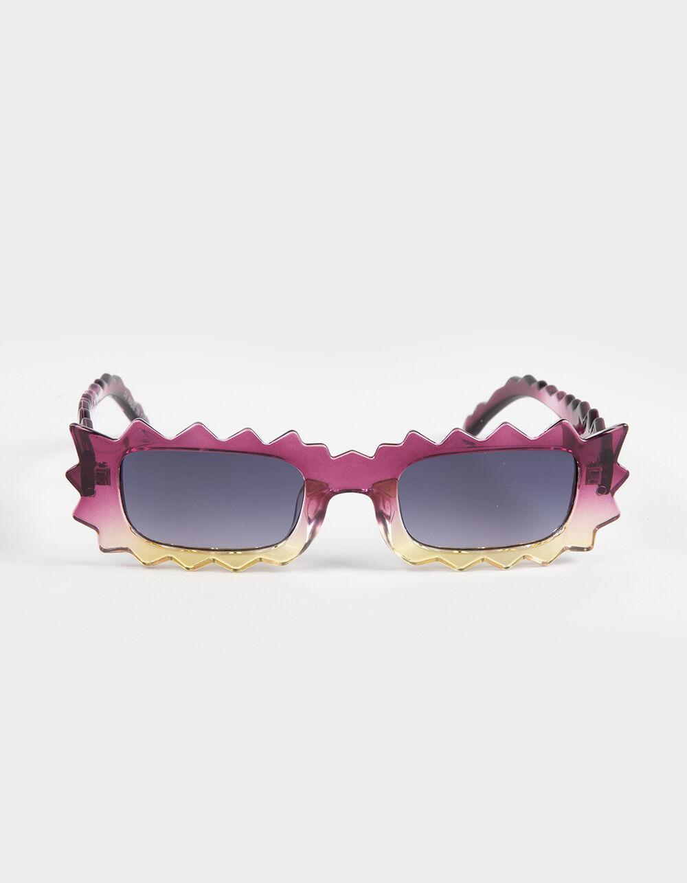 RSQ Spike Rectangle Sunglasses - PURPLE COMBO Product Image