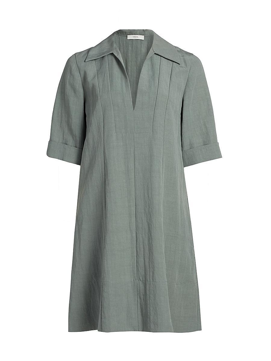 Womens Short-Sleeve A-Line Mini-Shirtdress Product Image