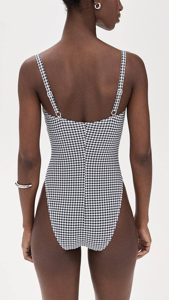 Good American Gingham Square Neck Support One Piece | Shopbop Product Image