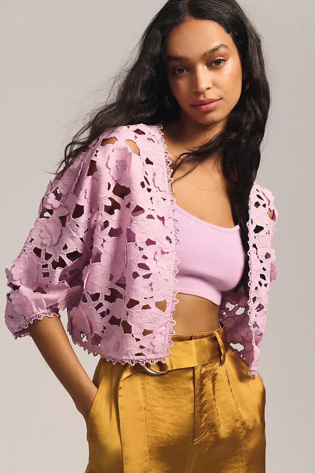 Floral Lace Cut Out Bolero Product Image